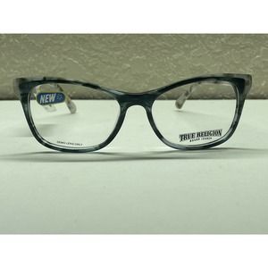 True Religion T001 Womens Gray Full Rim Square Eyeglasses 53-16-140